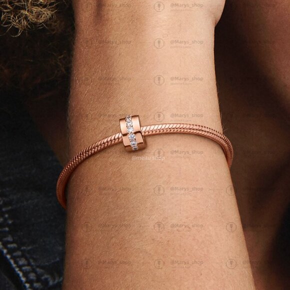 Pandora Shining Path Clip in Pandora Roseβ’ & Clear CZ|Pendant - Picture 2 of 2